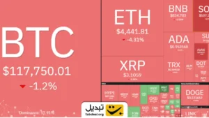 وضعیت بازار کریپتو امروز شنبه ۲۵ مرداد ۱۴۰۴ | قیمت بیت کوین، اتریوم و تتر