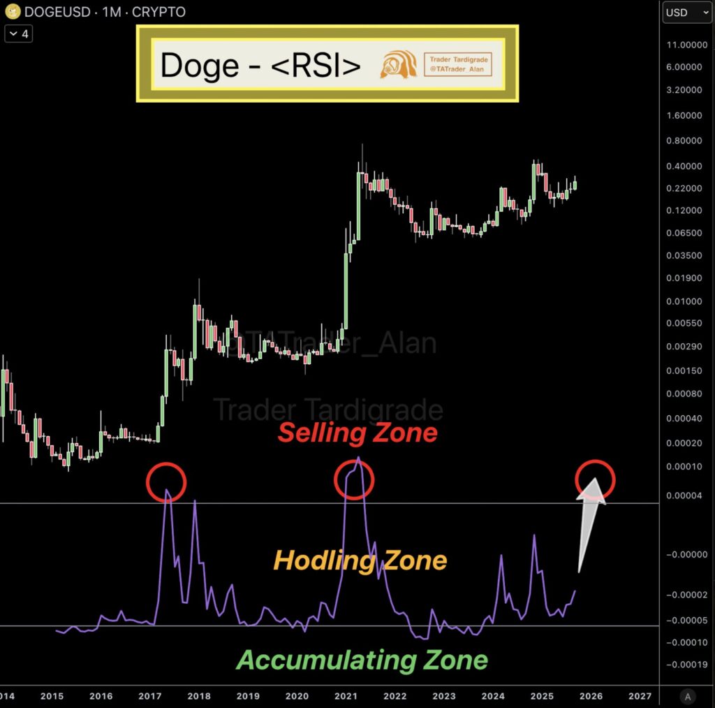 RSI ماهانه این میم ‌کوین محبوب از یک حرکت عظیم دیگر در آینده خبر می‌دهد