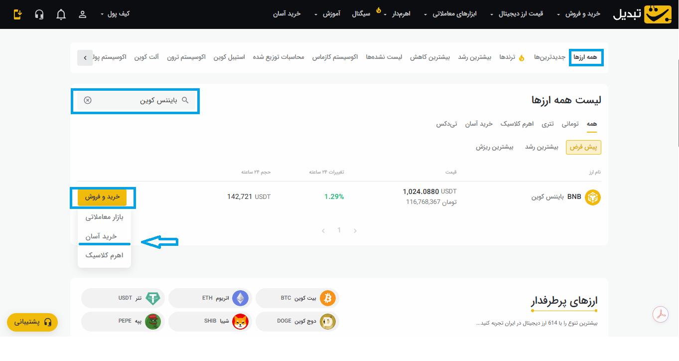 خرید بایننس کوین