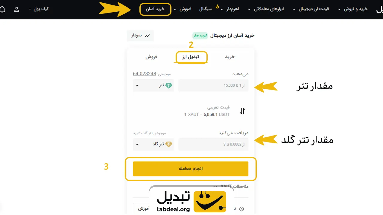 مرحله-سوم-خرید-طلا-با-تتر