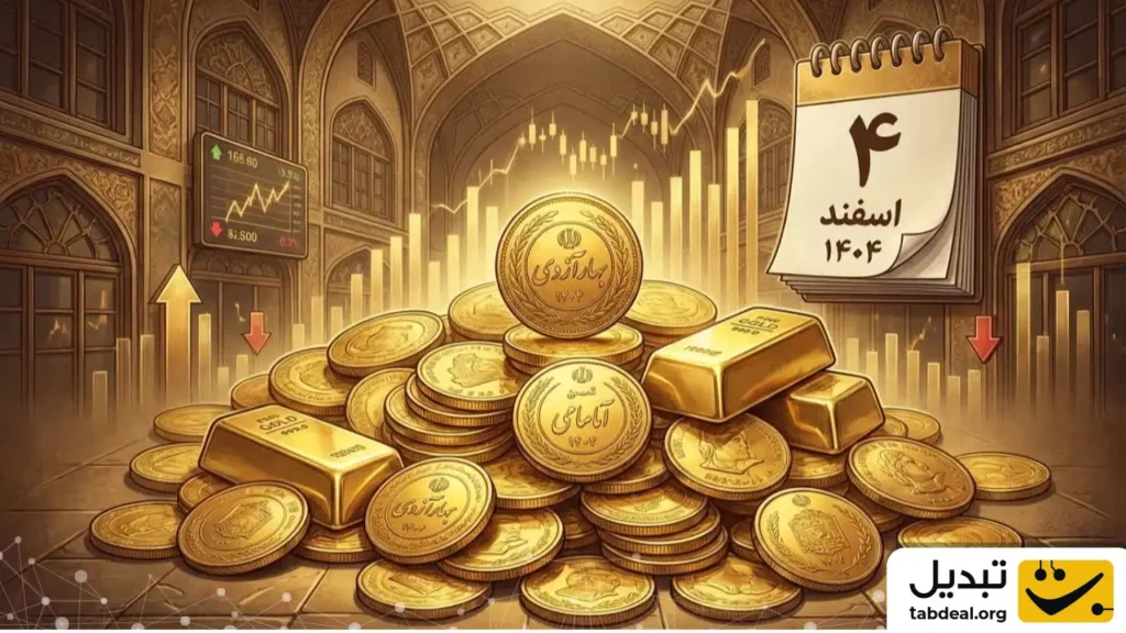 قیمت طلا و سکه ۴ اسفند ۱۴۰۴