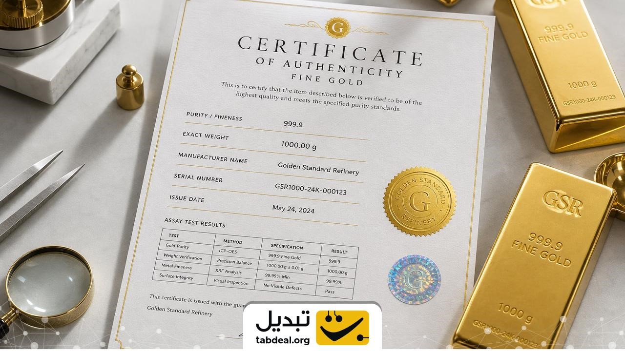 گواهی اصالت طلا (Certificate of Authenticity) چیست؟