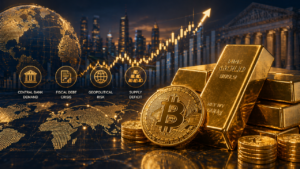 رقابت جذاب بیت‌ کوین و طلا؛ کدام دارایی سود بیشتری می‌دهد؟