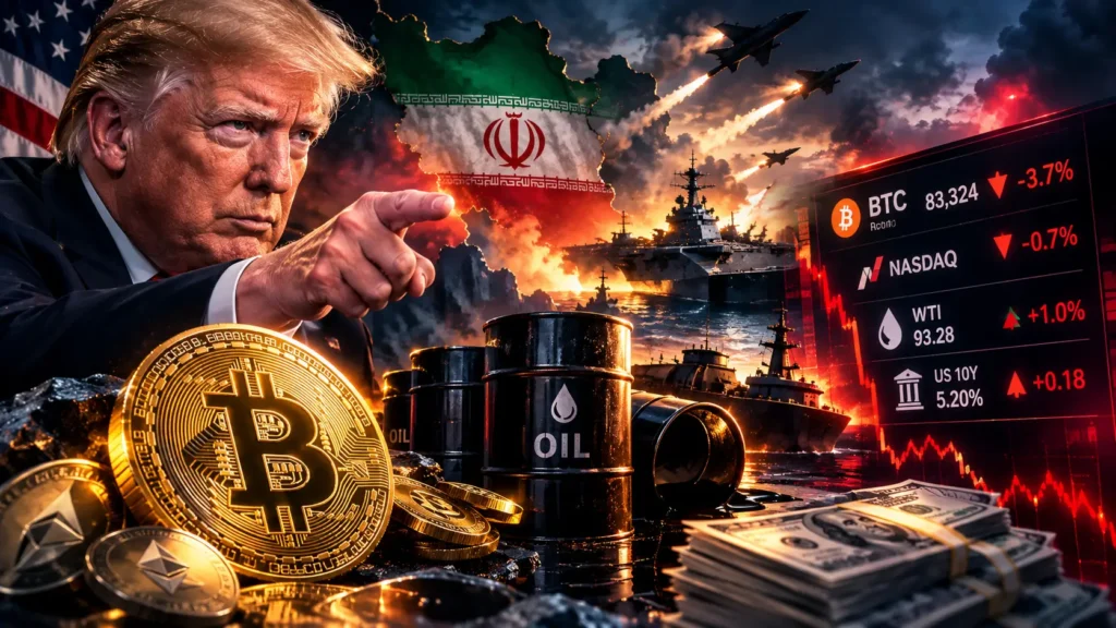 سیگنال تنش نظامی ترامپ به بازارها؛ بیت‌کوین و سهام ریخت