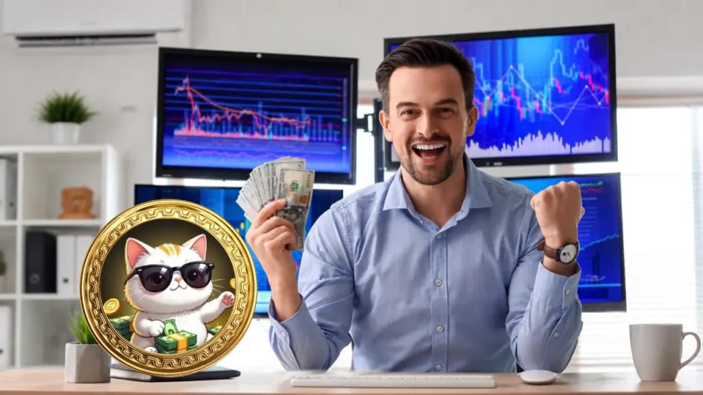 سود ۲۰۰۰ دلاری معامله میم کوین کش کت CASHCAT