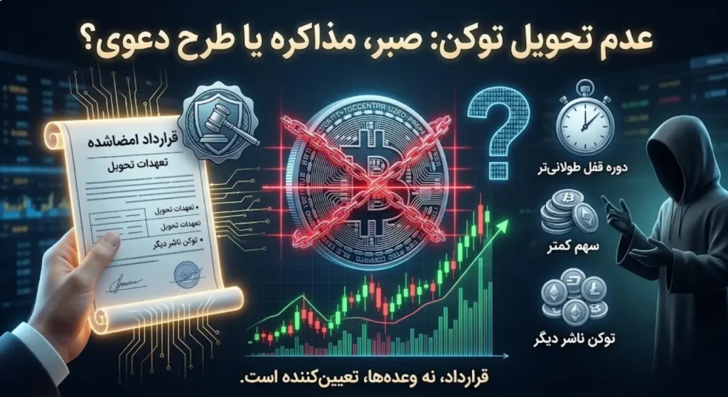 اگر یک پروژه ارز دیجیتال توکن‌ها را تحویل نداد چه اقدامات قانونی و فنی می‌توان انجام داد؟